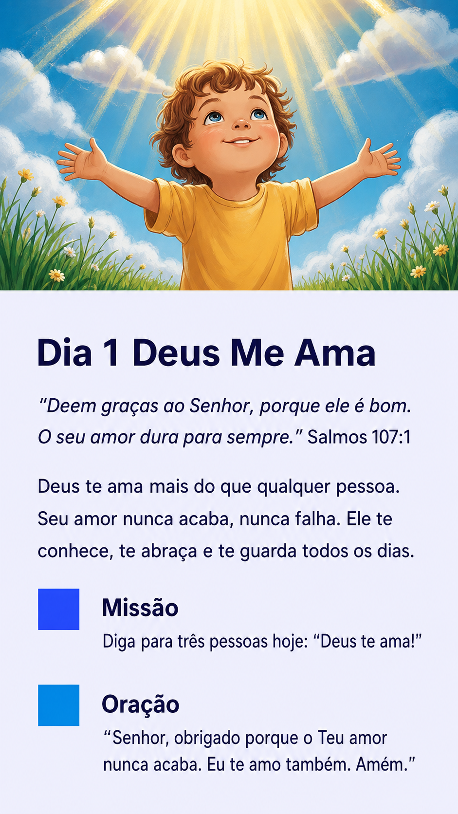 Página real e mockup do material bíblico infantil