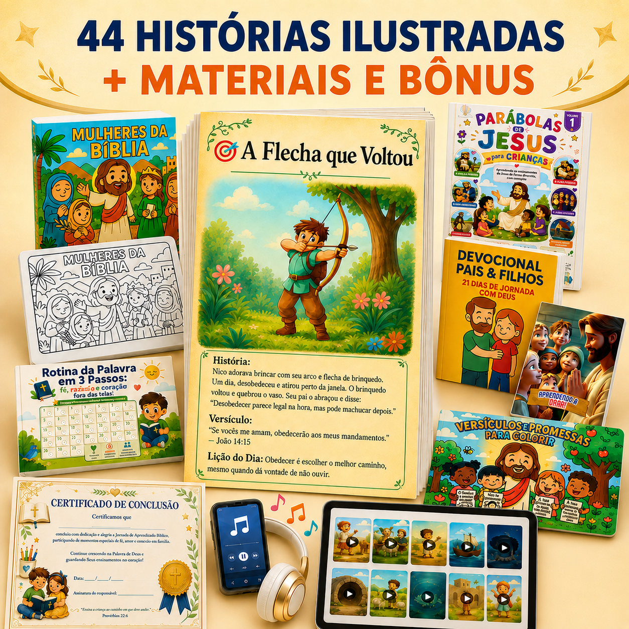 Mockup de material bíblico infantil para imprimir
